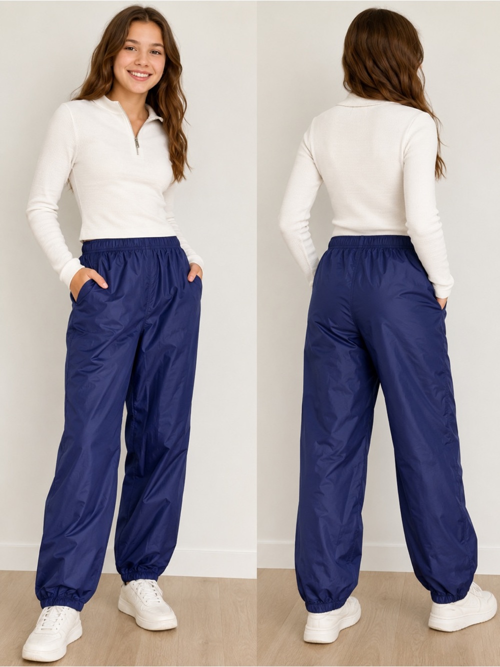 Vintage L.L.Bean Splash Rain Pants Youth XL 18 Waterproof Nylon Blue USA Style